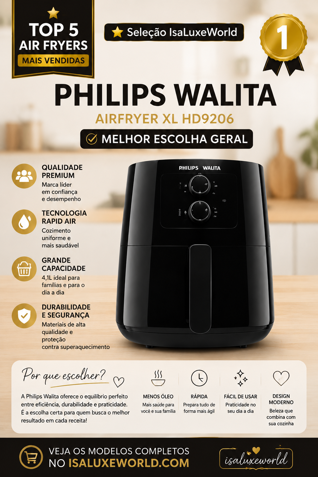 ChatGPT fritadeira 01 🥇 Philips Walita ✔ Melhor escolha geral