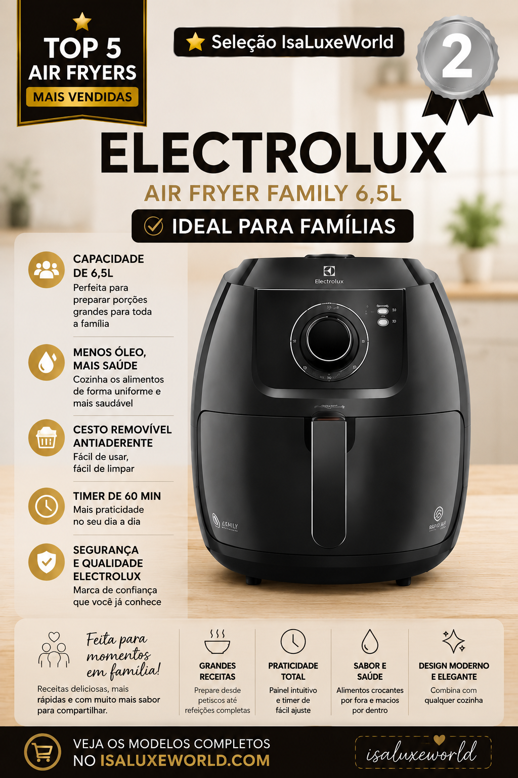 ChatGPT fritadeira 01 🥈 Electrolux ✔ Ideal para famílias,