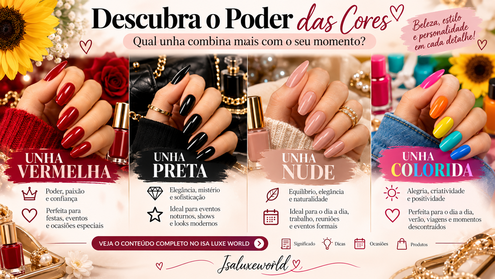 💅 Cores de Unhas Significados e Inspirações para Cada Ocasião ✨